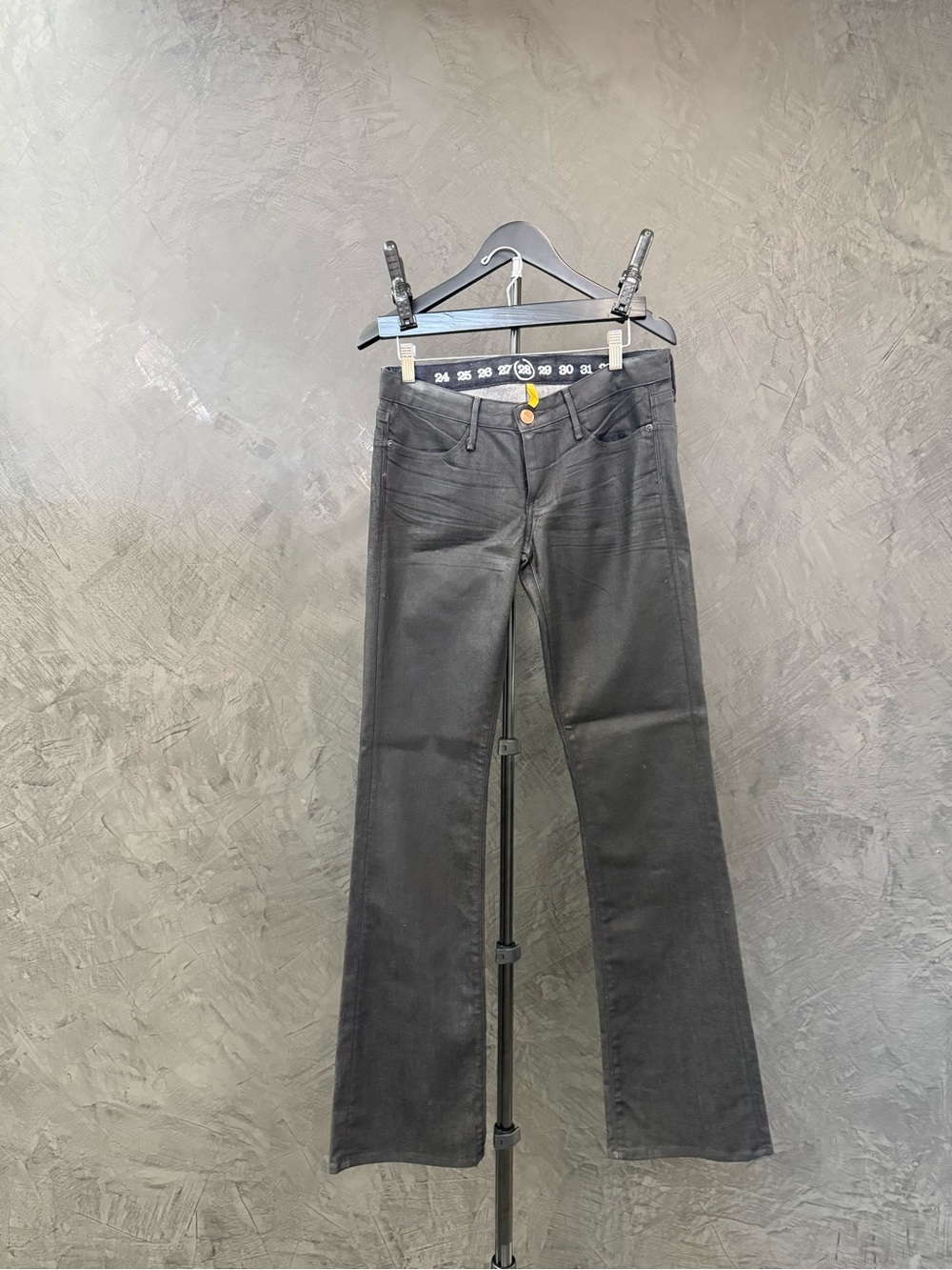 Like New Earnest Sewn Black Coated Denim Jeans 28
